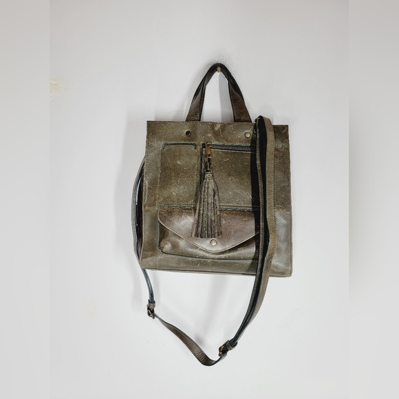 Tommy Bahama Olive Green Leather Handbag - Picture 1 of 4